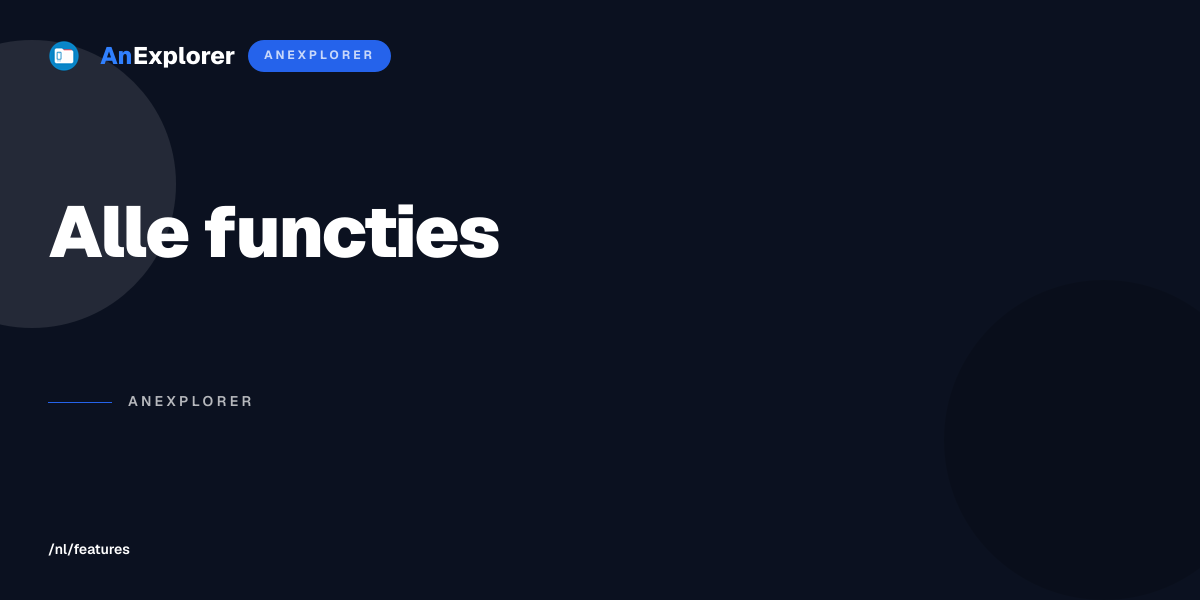 Alle functies - AnExplorer